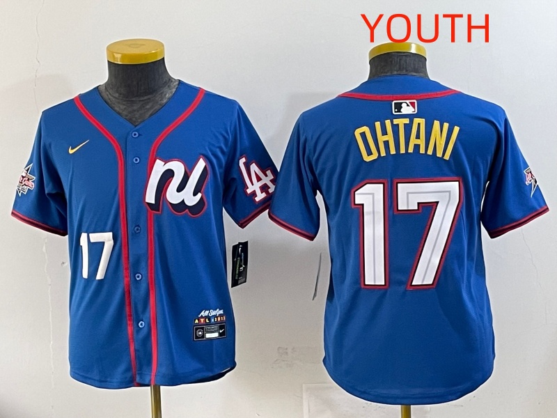 Youth 2025 Los Angeles Dodgers #17 Ohtani Blue Nike MLB Jersey style 007